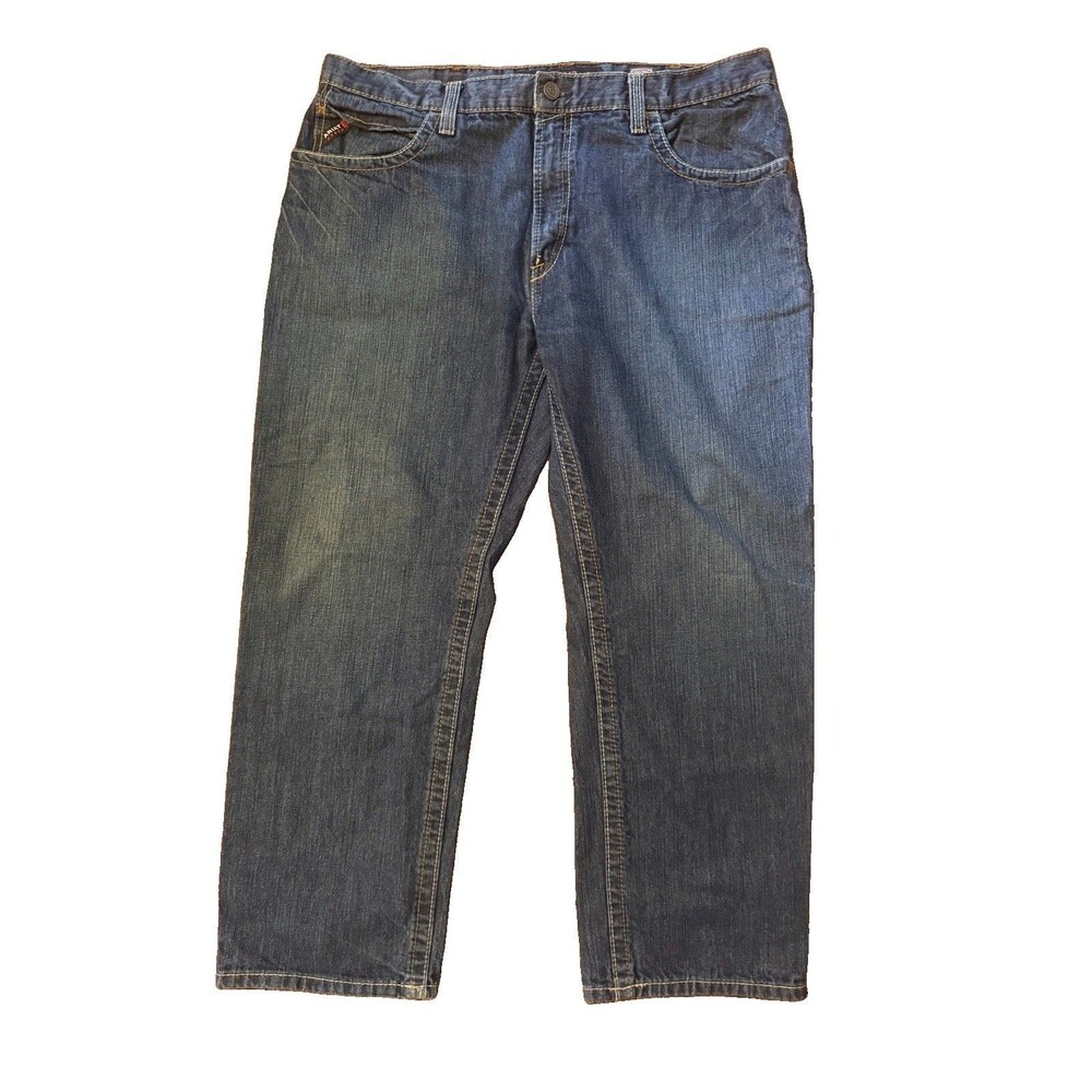 Ariat FR M3 Loose Straight Jeans Mens Flame Resistant Blue Denim Med Wash 40x30